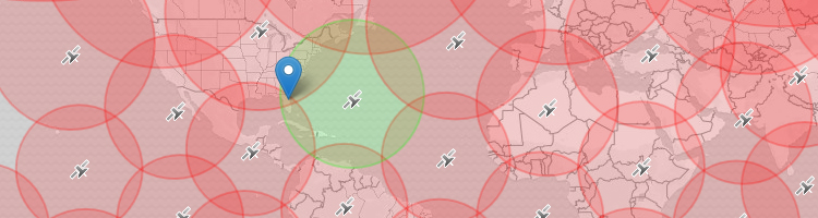 Visualization of the satellites in the Iridium NEXT Constellation Tracking layer