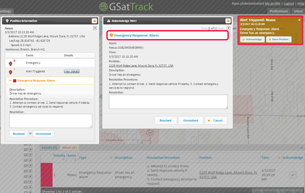 GSatTrack - Alert Workflow