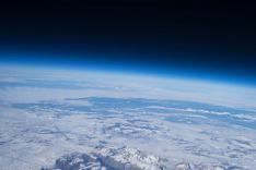 Aerial shot from balloon in orbit